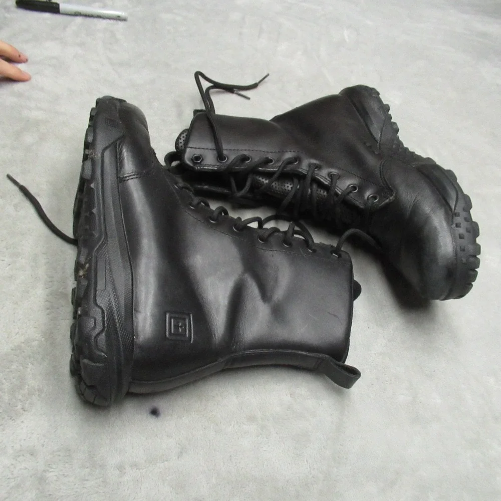 5.11 Men 8 Tactical Boots Black Leather Combat Military Duty Leather Performance